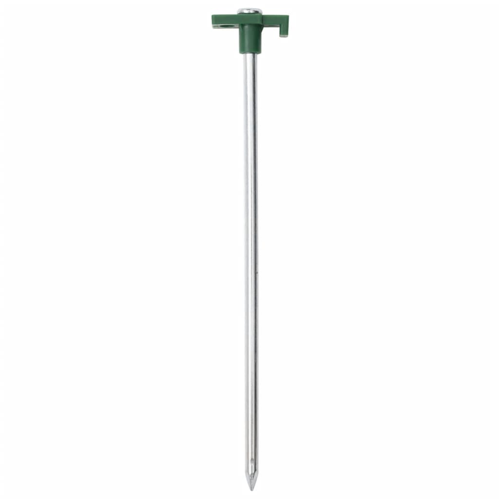Vidaxl piquets de tente 12 pcs 7 mm 25 cm acier galvanisé polypropylène