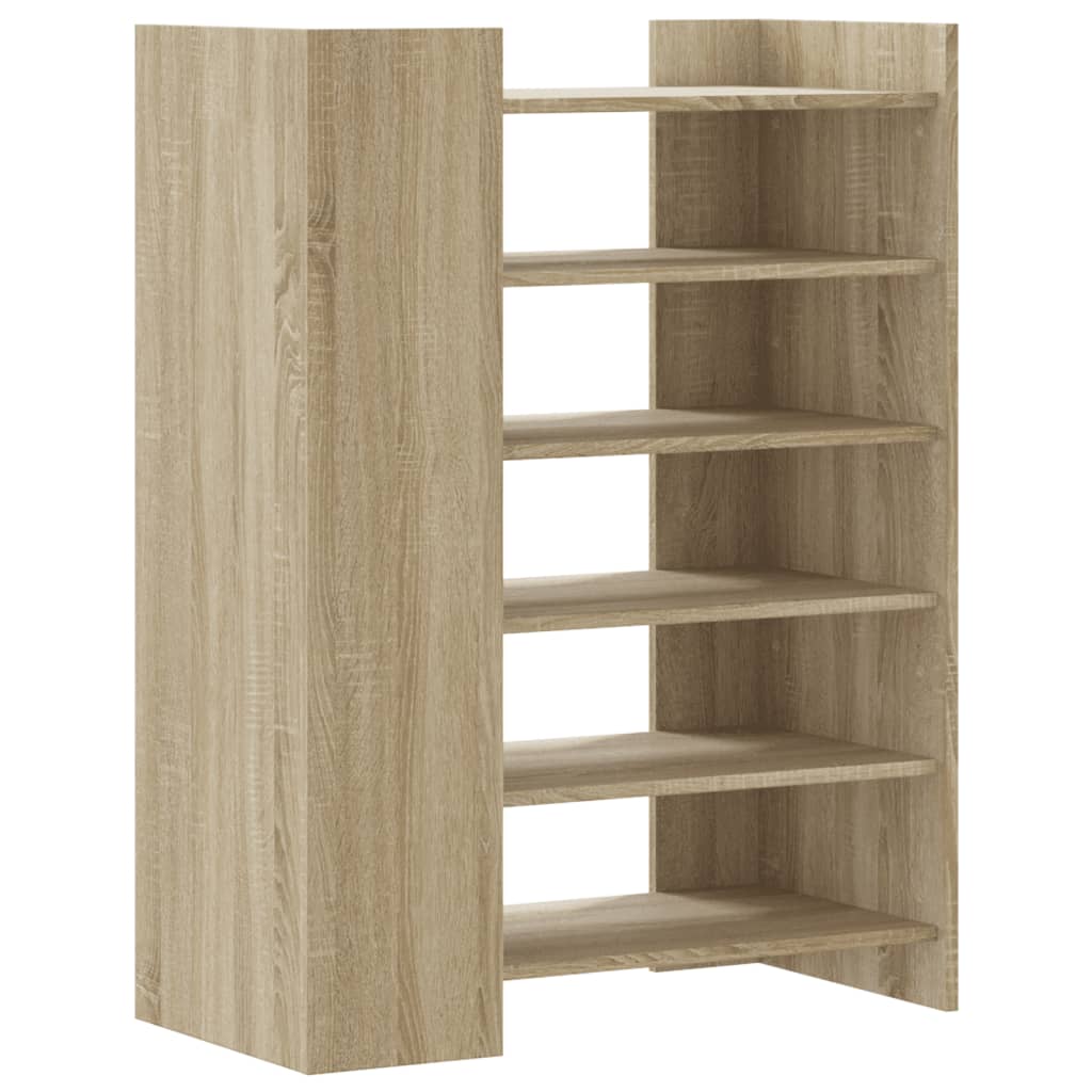 Vidaxl schoenenkast 74,5x37,5x100 cm bewerkt hout sonoma eikenkleurig