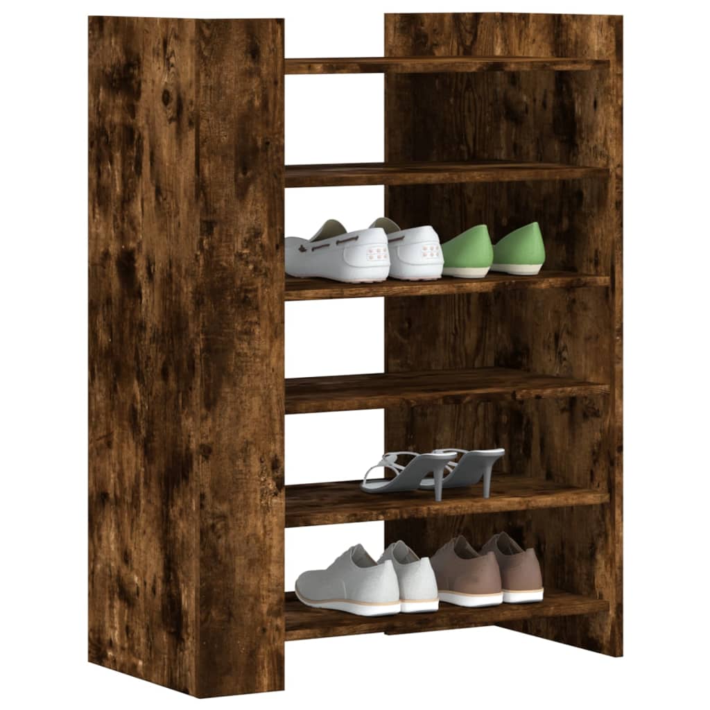 VidaXL armoire à chaussures 74,5x37,5x100 cm bois d'ingénierie, chêne fumé