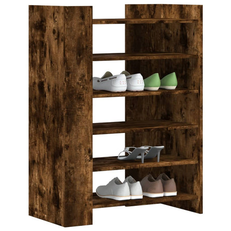 VidaXL armoire à chaussures 74,5x37,5x100 cm bois d'ingénierie, chêne fumé