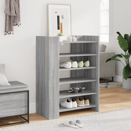 Vidaxx meuble à chaussures 74,5x37,5x100 cm bois d'ingénierie chêne sonoma gris
