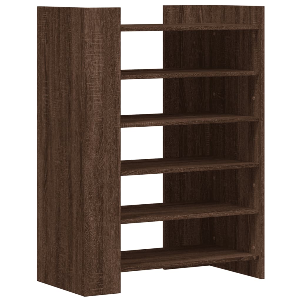 Gabinete de zapatos Vidaxl 74.5x37.5x100 cm cortado de madera marrón -Corionado