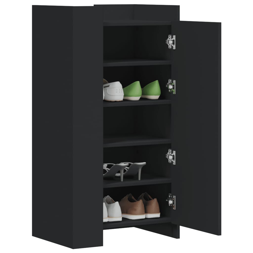 VidaXL Shoe cabinet 52x37.5x100 cm Properted Wood Black