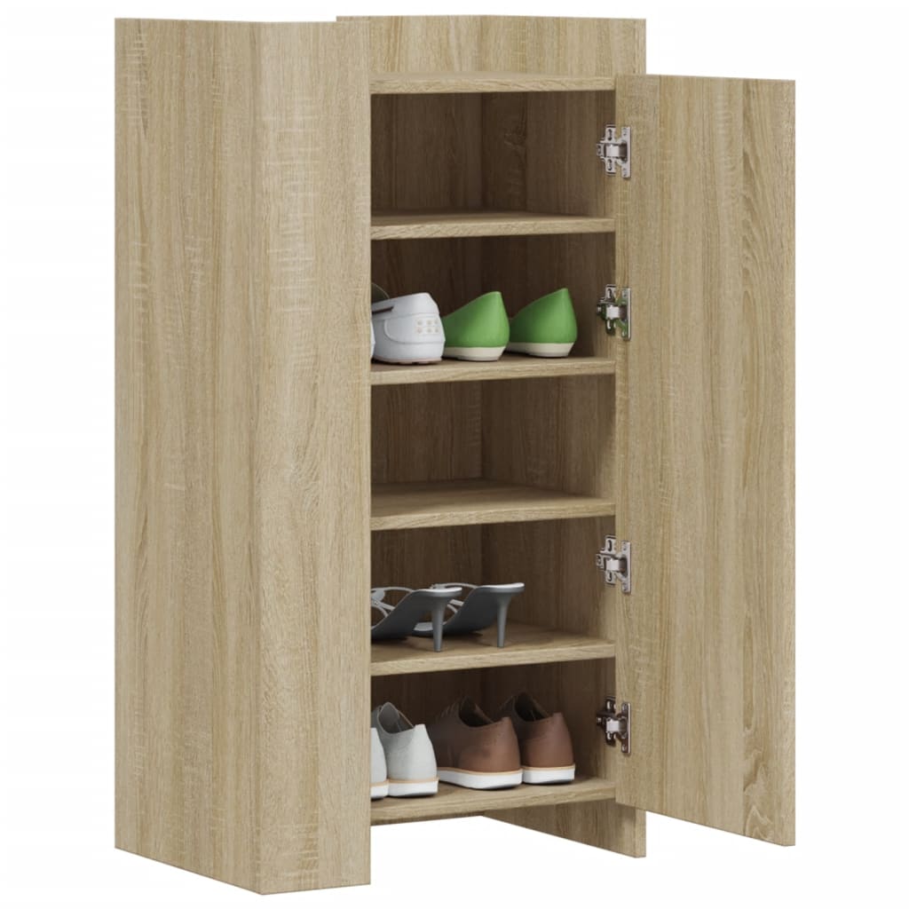 Vidaxxl meuble à chaussures 52x37,5x100 cm en dérivé du bois couleur chêne sonoma
