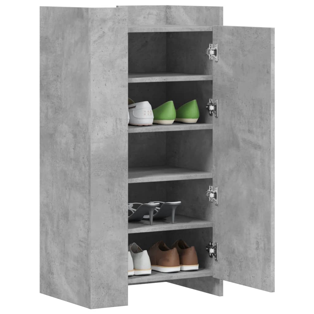 Vidaxx meuble à chaussures 52x37,5x100 cm bois d'ingénierie gris béton
