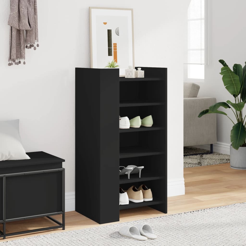 VidaXL Shoe cabinet 52x37.5x100 cm Properted Wood Black