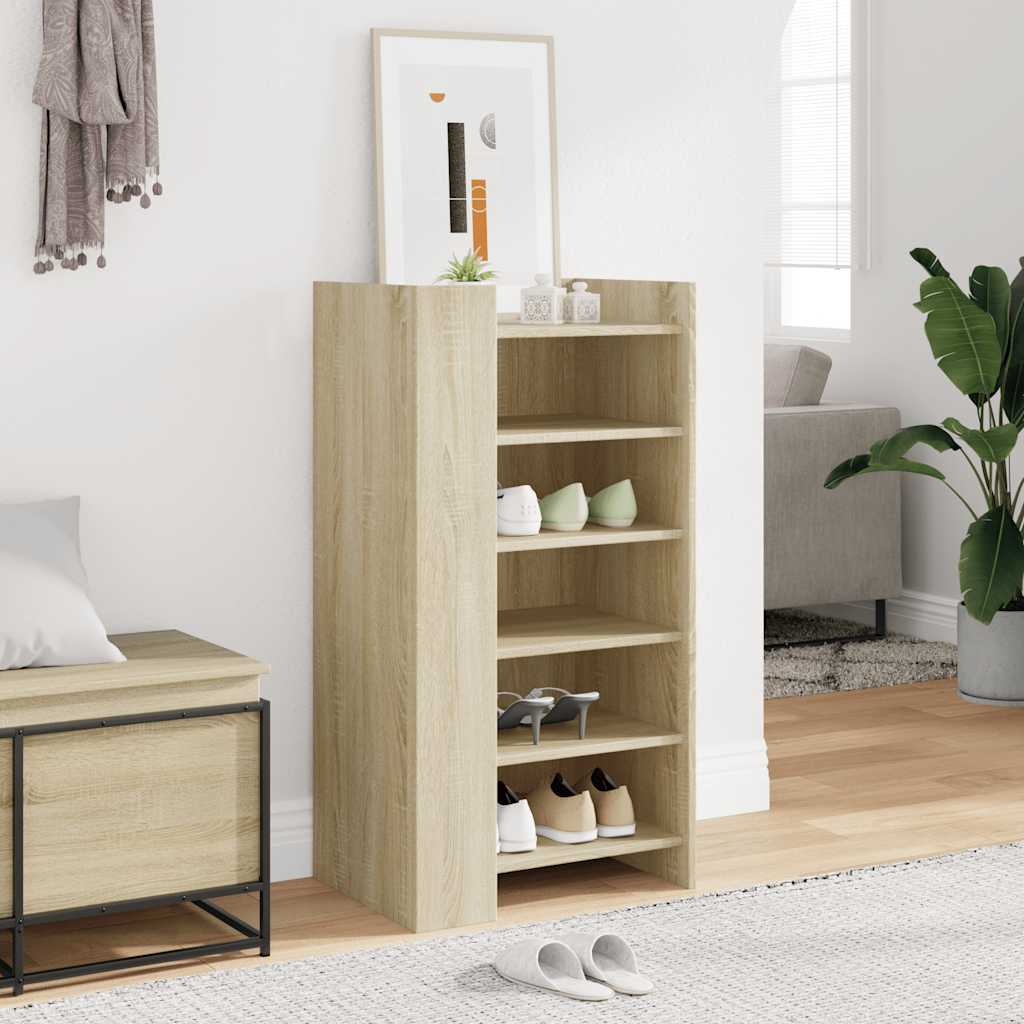 Vidaxxl meuble à chaussures 52x37,5x100 cm en dérivé du bois couleur chêne sonoma