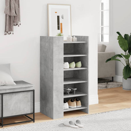 Vidaxx meuble à chaussures 52x37,5x100 cm bois d'ingénierie gris béton