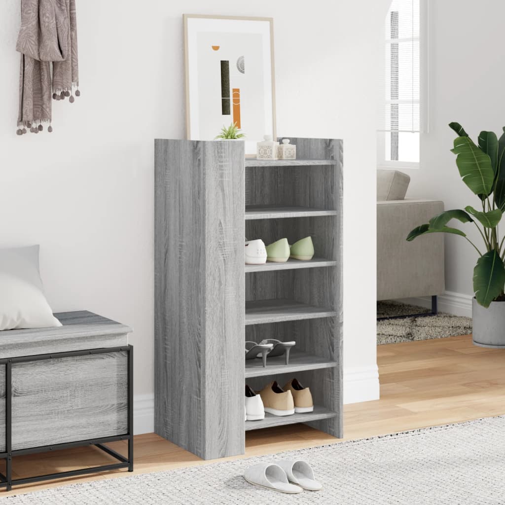 Vidaxl Shoe cabinet 52x37.5x100 cm Properted Wood Gray Sonoma Oak