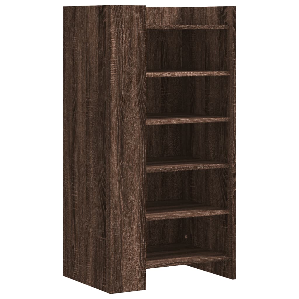 Vidaxl Cabinet da scarpe 52x37.5x100 cm Copriata in legno di quercia marrone colorato