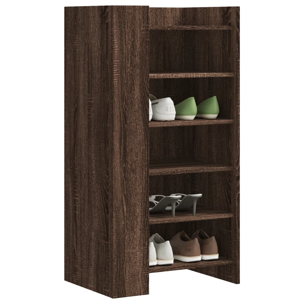 Vidaxl Cabinet da scarpe 52x37.5x100 cm Copriata in legno di quercia marrone colorato