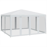 Tente de fête VidaXL avec 8 parois latérales en maille 4x4 m HDPE blanc