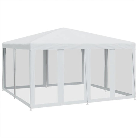 Tente de fête VidaXL avec 8 parois latérales en maille 4x4 m HDPE blanc