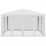 Tente de fête VidaXL avec 8 parois latérales en maille 4x4 m HDPE blanc