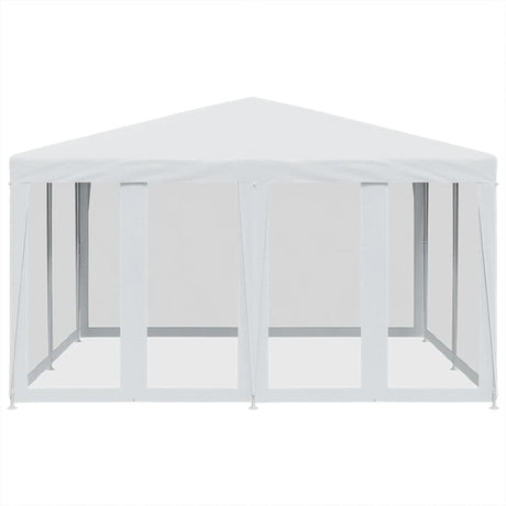 Tente de fête VidaXL avec 8 parois latérales en maille 4x4 m HDPE blanc