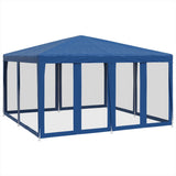 Tente de fête VidaXL avec 8 parois latérales en maille 4x4 m HDPE bleu
