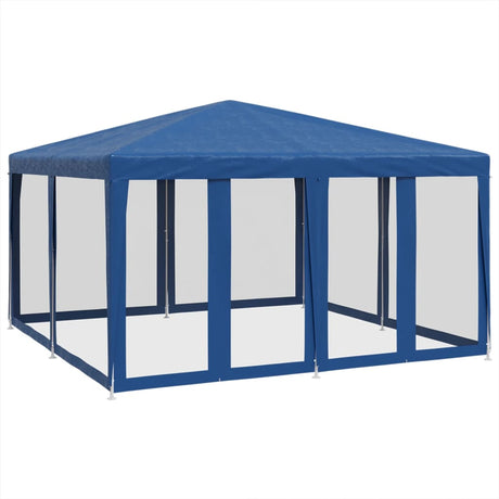Tente de fête VidaXL avec 8 parois latérales en maille 4x4 m HDPE bleu