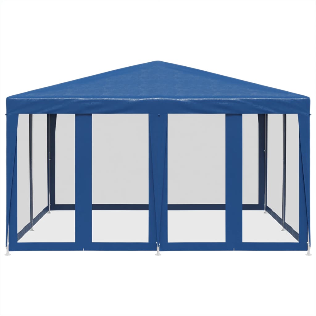 Tente de fête VidaXL avec 8 parois latérales en maille 4x4 m HDPE bleu