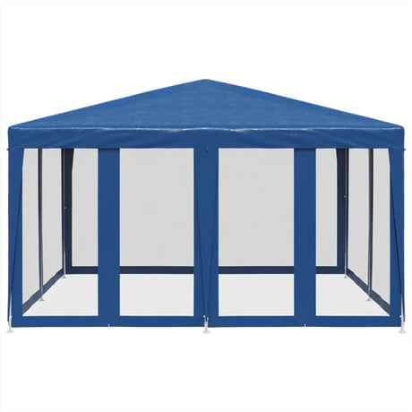 Tente de fête VidaXL avec 8 parois latérales en maille 4x4 m HDPE bleu