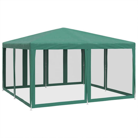 Tente de fête VidaXL avec 8 parois latérales en maille 4x4 m HDPE vert