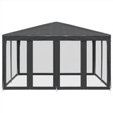 Tente de fête VidaXL avec 8 parois latérales en maille 4x4 m HDPE anthracite