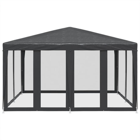 Tente de fête VidaXL avec 8 parois latérales en maille 4x4 m HDPE anthracite