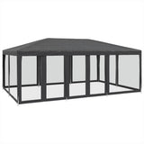 Tente de fête VidaXL avec 10 parois latérales en maille 6x4 m HDPE anthracite