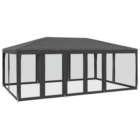 Tente de fête VidaXL avec 10 parois latérales en maille 6x4 m HDPE anthracite