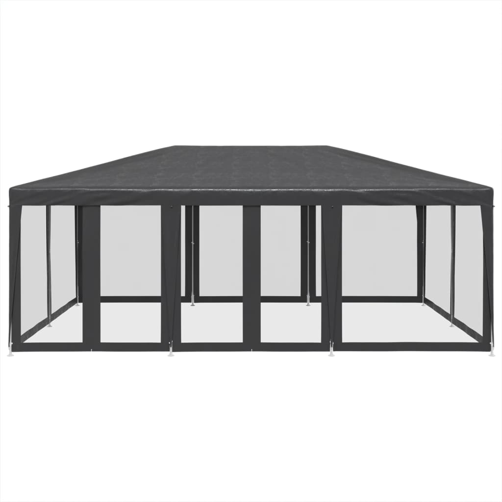 Tente de fête VidaXL avec 10 parois latérales en maille 6x4 m HDPE anthracite