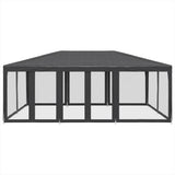 Tente de fête VidaXL avec 10 parois latérales en maille 6x4 m HDPE anthracite