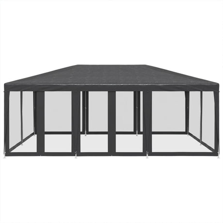 Tente de fête VidaXL avec 10 parois latérales en maille 6x4 m HDPE anthracite