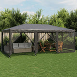 Tente de fête VidaXL avec 10 parois latérales en maille 6x4 m HDPE anthracite