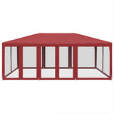 Vidaxl partytent met 10 mesh zijwanden 6x4 m hdpe rood