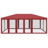 Tente de fête VidaXL avec 10 parois latérales en maille 6x4 m HDPE rouge