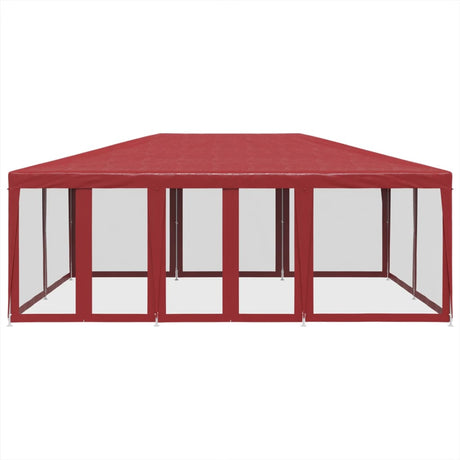 Tente de fête VidaXL avec 10 parois latérales en maille 6x4 m HDPE rouge
