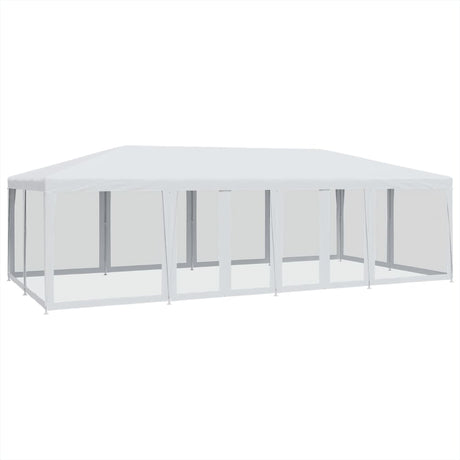 Tente de fête VidaXL avec 12 parois latérales en maille 8x4 m HDPE blanc