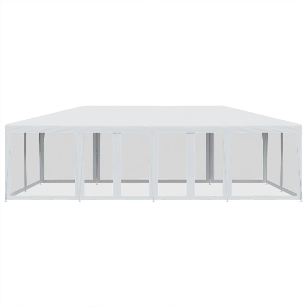 Tente de fête VidaXL avec 12 parois latérales en maille 8x4 m HDPE blanc