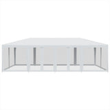 Tente de fête VidaXL avec 12 parois latérales en maille 8x4 m HDPE blanc