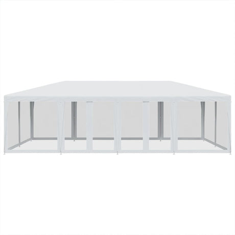 Tente de fête VidaXL avec 12 parois latérales en maille 8x4 m HDPE blanc