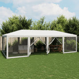 Tente de fête VidaXL avec 12 parois latérales en maille 8x4 m HDPE blanc