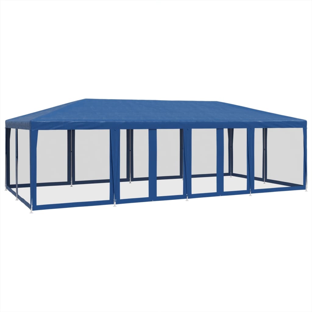 Tente de fête VidaXL avec 12 parois latérales en maille 8x4 m HDPE bleu