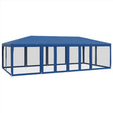 Tente de fête VidaXL avec 12 parois latérales en maille 8x4 m HDPE bleu