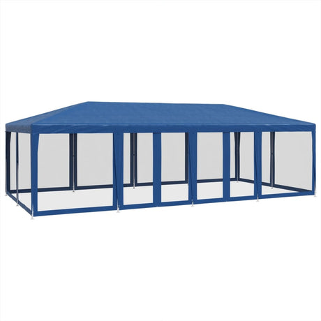 Tente de fête VidaXL avec 12 parois latérales en maille 8x4 m HDPE bleu