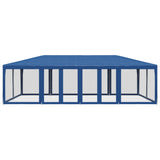 Vidaxl partytent met 12 mesh zijwanden 8x4 m hdpe blauw