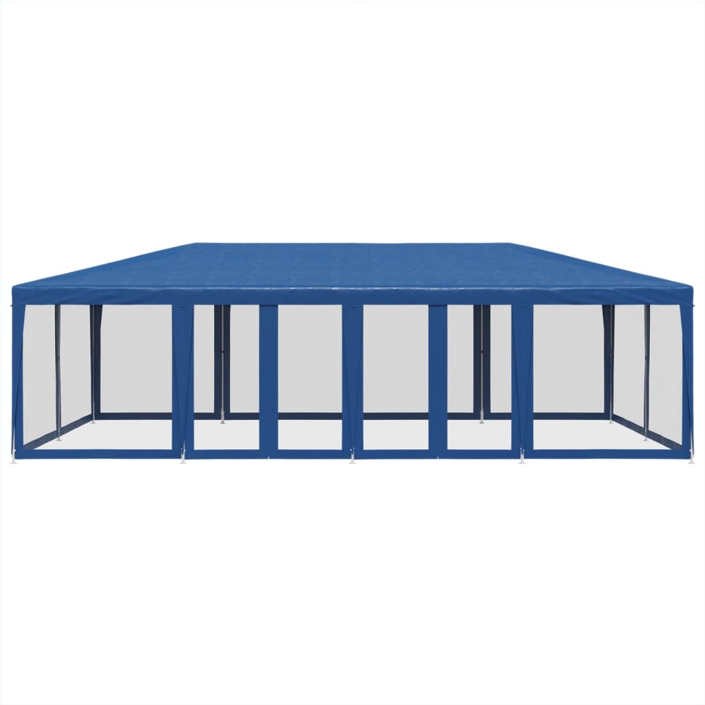 Tente de fête VidaXL avec 12 parois latérales en maille 8x4 m HDPE bleu
