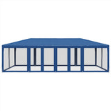Tente de fête VidaXL avec 12 parois latérales en maille 8x4 m HDPE bleu