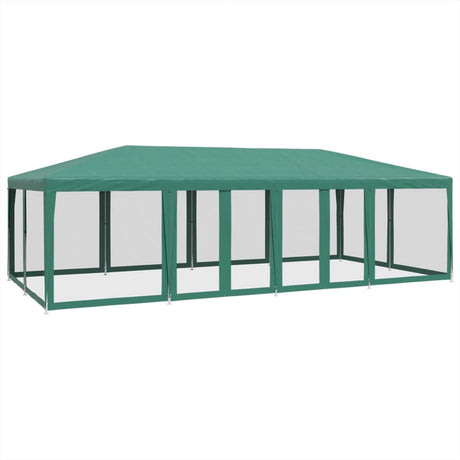 Tente de fête VidaXL avec 12 parois latérales en maille 8x4 m HDPE vert