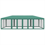 Tente de fête VidaXL avec 12 parois latérales en maille 8x4 m HDPE vert