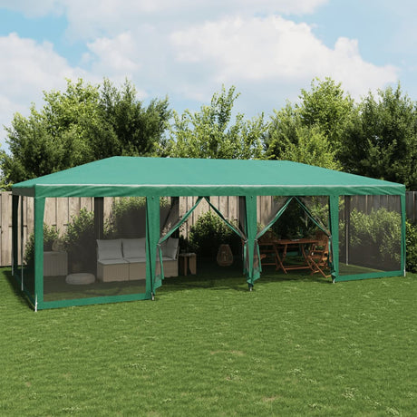 Tente de fête VidaXL avec 12 parois latérales en maille 8x4 m HDPE vert