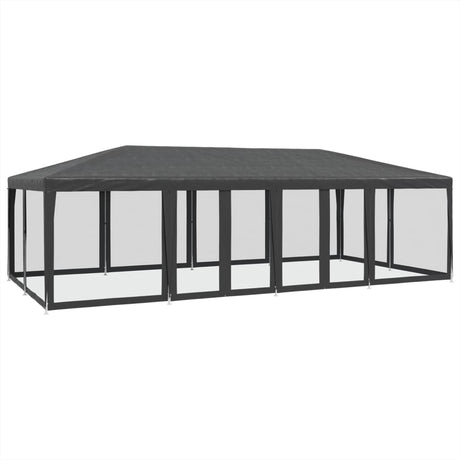 Tente de fête VidaXL avec 12 parois latérales en maille 8x4 m HDPE anthracite